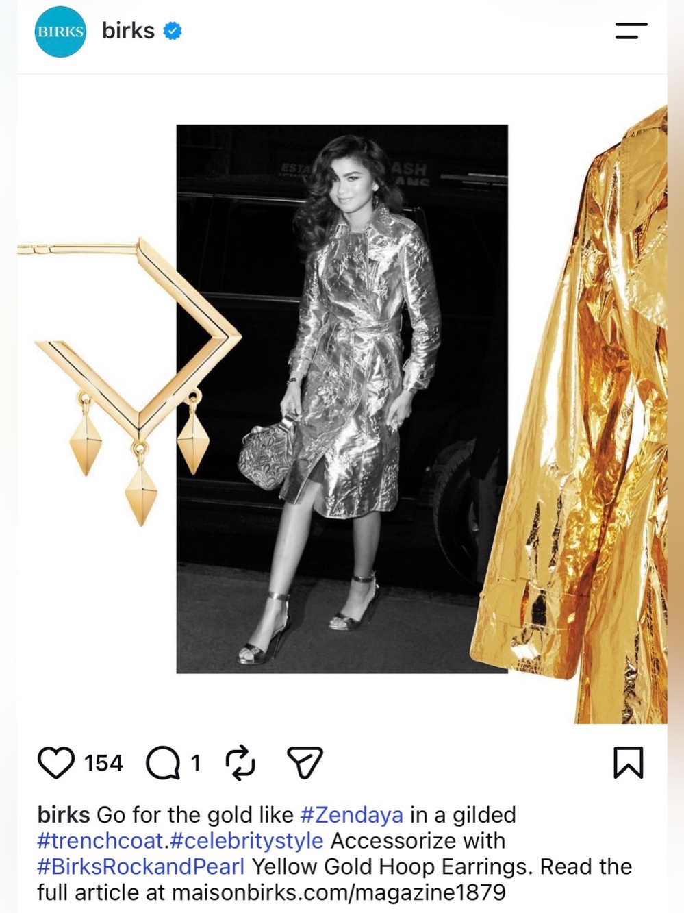Maison Birks 18K Yellow Gold Geometric Drop Earrings - Picture 3 of 15